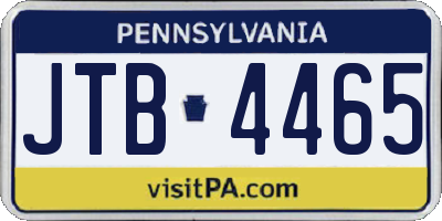 PA license plate JTB4465