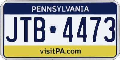 PA license plate JTB4473