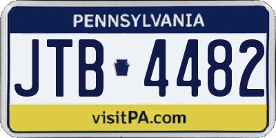 PA license plate JTB4482