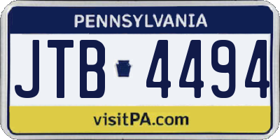 PA license plate JTB4494