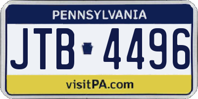 PA license plate JTB4496