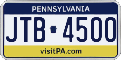 PA license plate JTB4500
