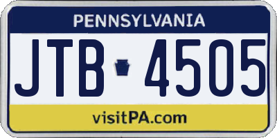 PA license plate JTB4505