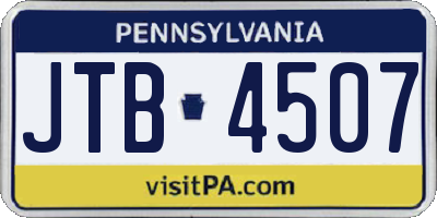 PA license plate JTB4507
