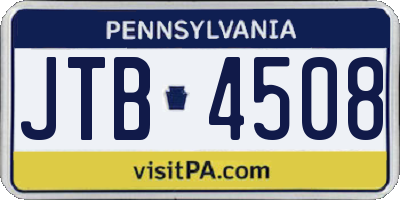 PA license plate JTB4508