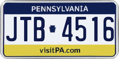 PA license plate JTB4516