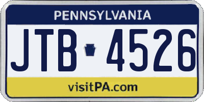 PA license plate JTB4526