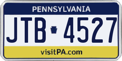 PA license plate JTB4527