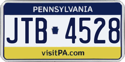 PA license plate JTB4528