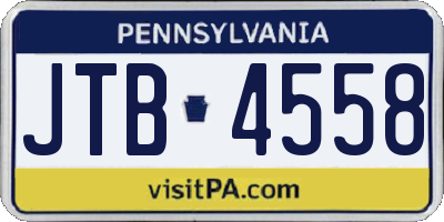 PA license plate JTB4558