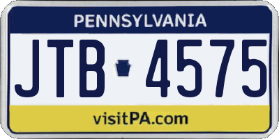 PA license plate JTB4575