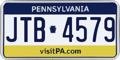 PA license plate JTB4579