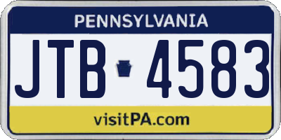 PA license plate JTB4583