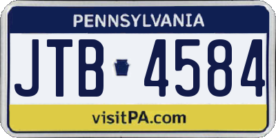 PA license plate JTB4584