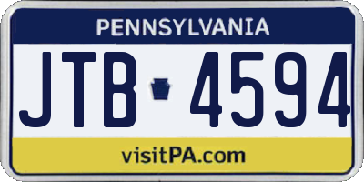 PA license plate JTB4594