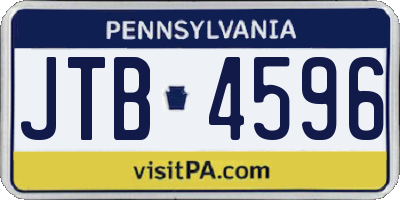 PA license plate JTB4596