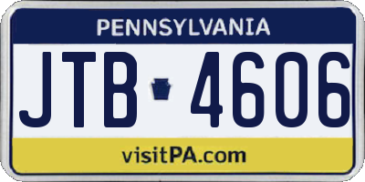 PA license plate JTB4606