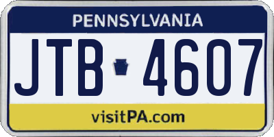 PA license plate JTB4607