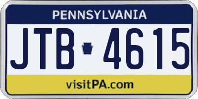 PA license plate JTB4615