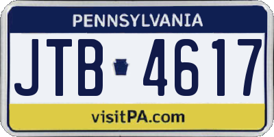 PA license plate JTB4617