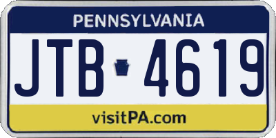 PA license plate JTB4619