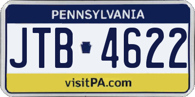 PA license plate JTB4622