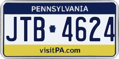 PA license plate JTB4624