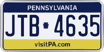 PA license plate JTB4635