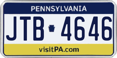 PA license plate JTB4646