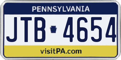 PA license plate JTB4654