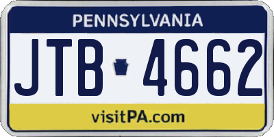 PA license plate JTB4662