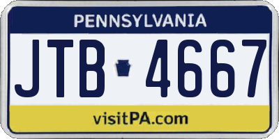 PA license plate JTB4667