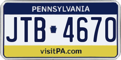 PA license plate JTB4670