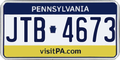 PA license plate JTB4673