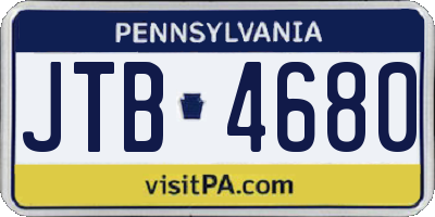 PA license plate JTB4680