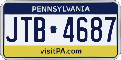 PA license plate JTB4687