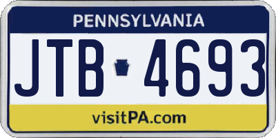 PA license plate JTB4693