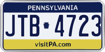 PA license plate JTB4723