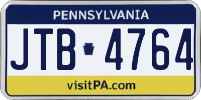 PA license plate JTB4764