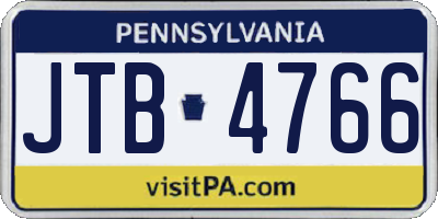 PA license plate JTB4766