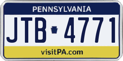 PA license plate JTB4771
