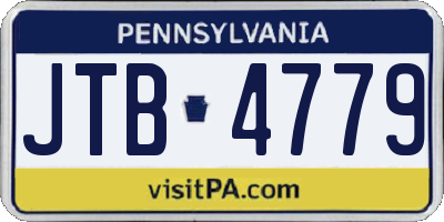 PA license plate JTB4779