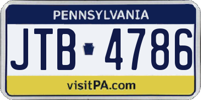 PA license plate JTB4786