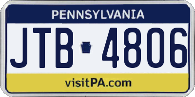 PA license plate JTB4806