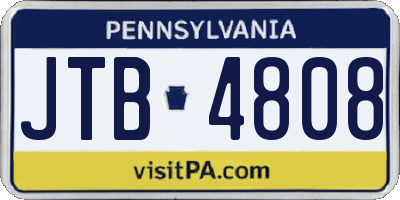 PA license plate JTB4808