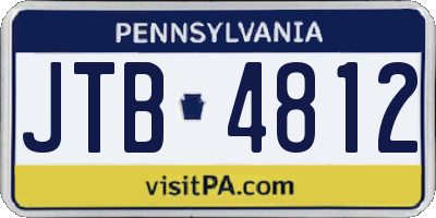 PA license plate JTB4812