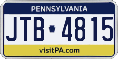 PA license plate JTB4815