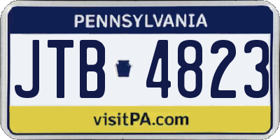PA license plate JTB4823