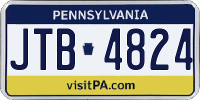 PA license plate JTB4824