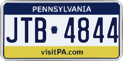 PA license plate JTB4844